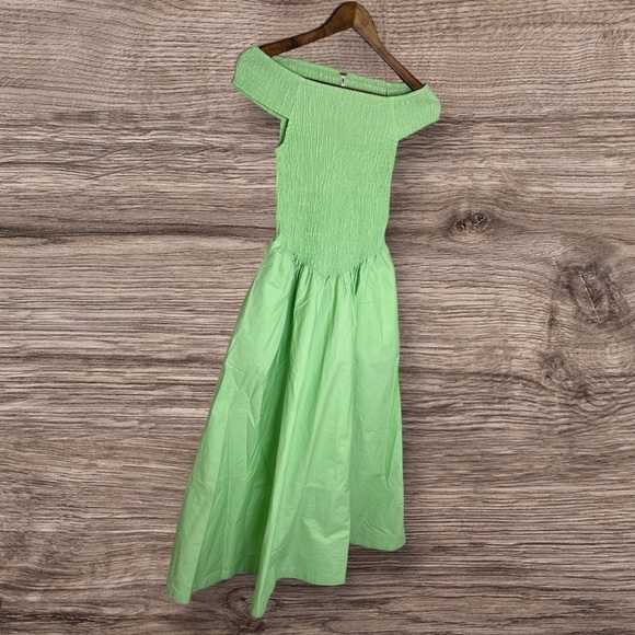 NWOT Free People Smocked MIDI Dress In Mint Green - Picture 3 of 11